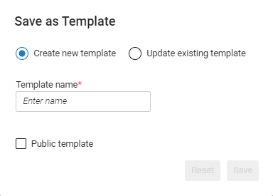 The Save as Template dialog.